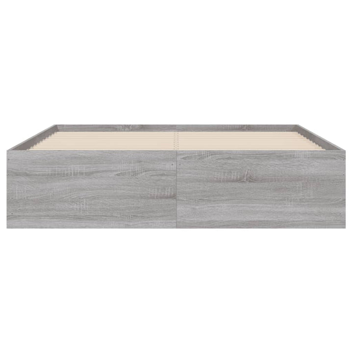 sengeramme med skuffer 135x190 cm konstrueret træ grå sonoma-eg