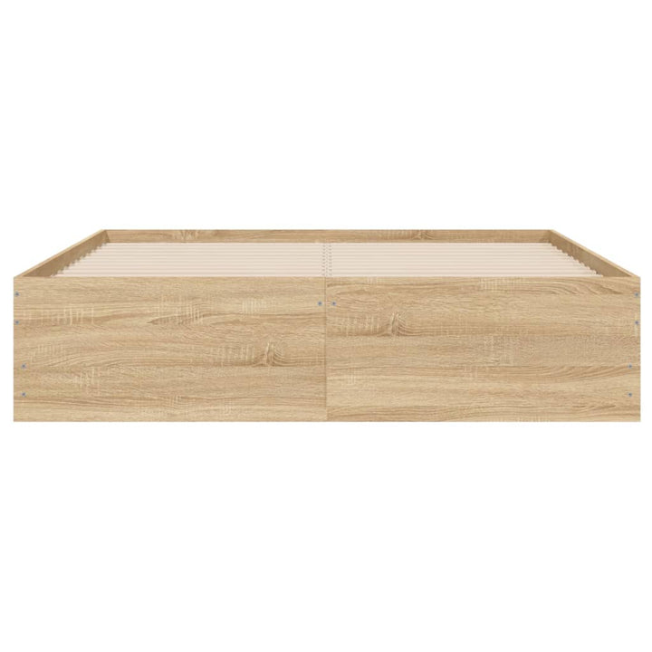 sengeramme med skuffer 120x190 cm konstrueret træ sonoma-eg