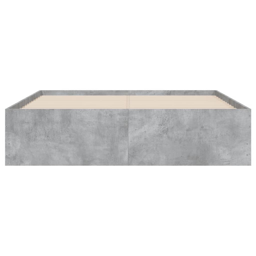 sengeramme med skuffer 120x190 cm konstrueret træ betongrå