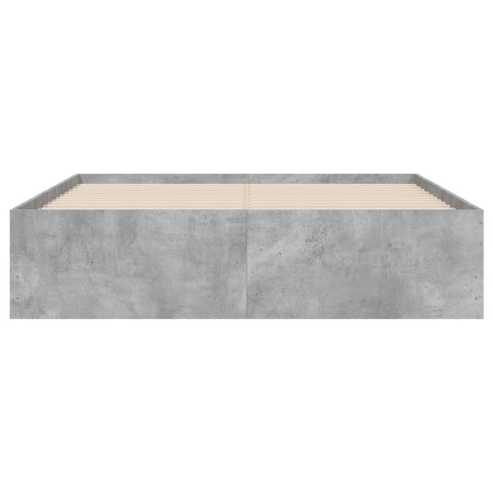 sengeramme med skuffer 120x190 cm konstrueret træ betongrå