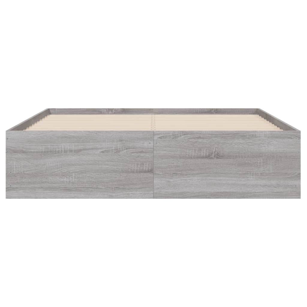 sengeramme med skuffer 120x190 cm konstrueret træ grå sonoma-eg