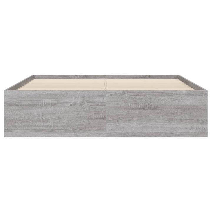 sengeramme med skuffer 120x190 cm konstrueret træ grå sonoma-eg