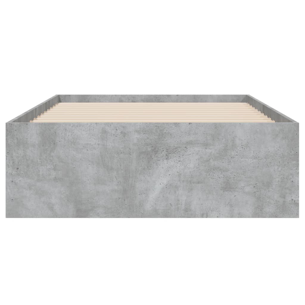 sengeramme med skuffer 90x190 cm konstrueret træ betongrå
