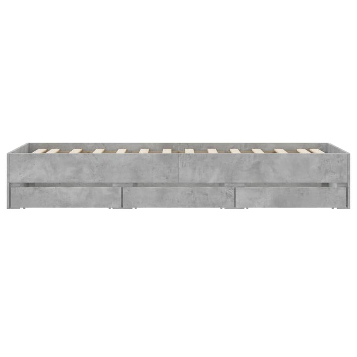 sengeramme med skuffer 90x190 cm konstrueret træ betongrå