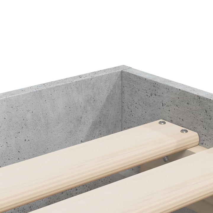 sengeramme med skuffer 90x190 cm konstrueret træ betongrå