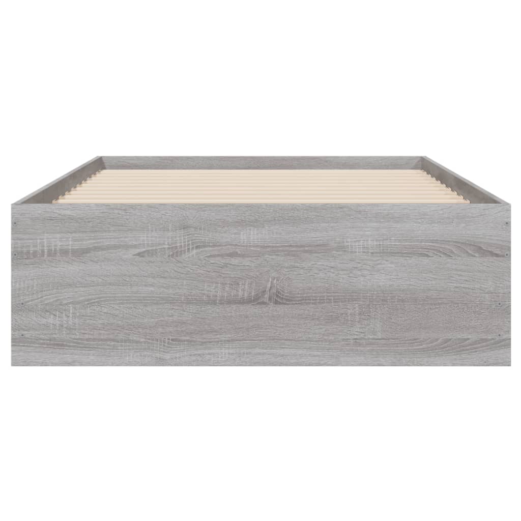 sengeramme med skuffer 90x190 cm konstrueret træ grå sonoma-eg