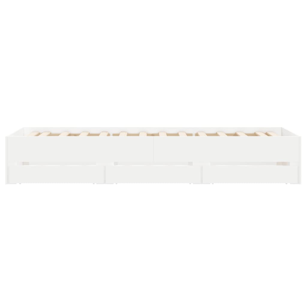 sengeramme med skuffer 75x190 cm konstrueret træ hvid