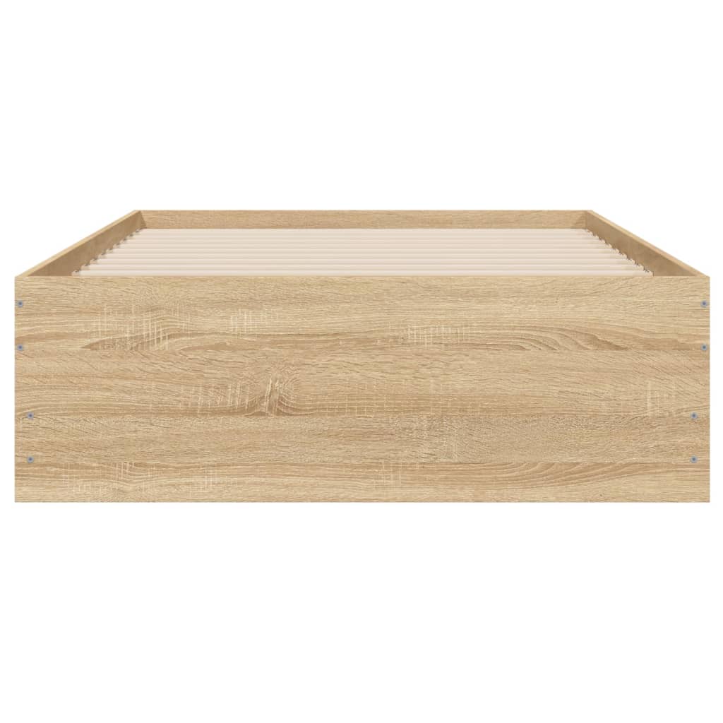 sengeramme med skuffer 75x190 cm konstrueret træ sonoma-eg