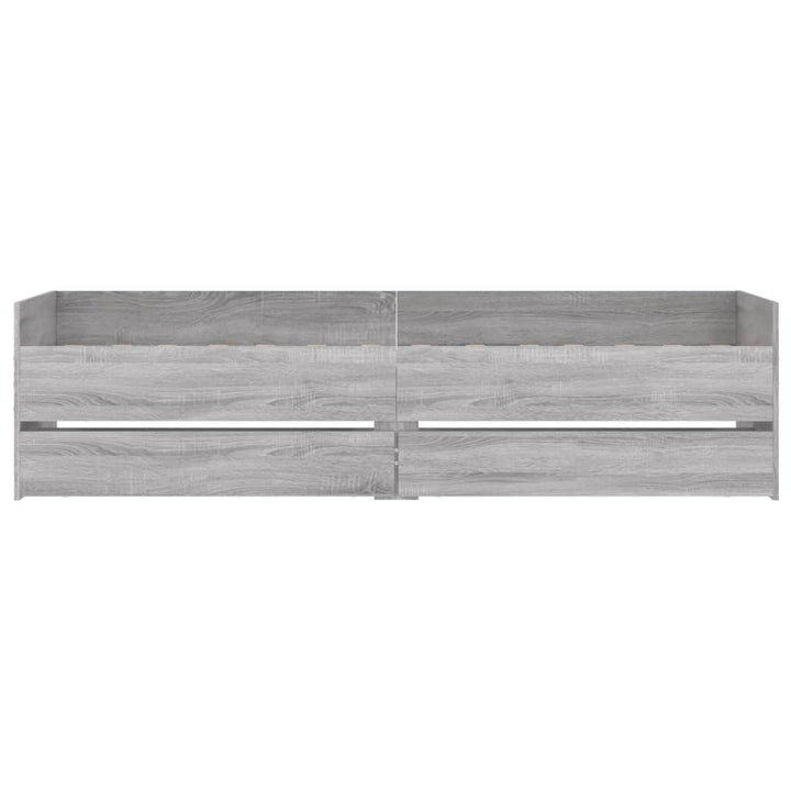 sengeramme med skuffer 100x200 cm grå sonoma-eg