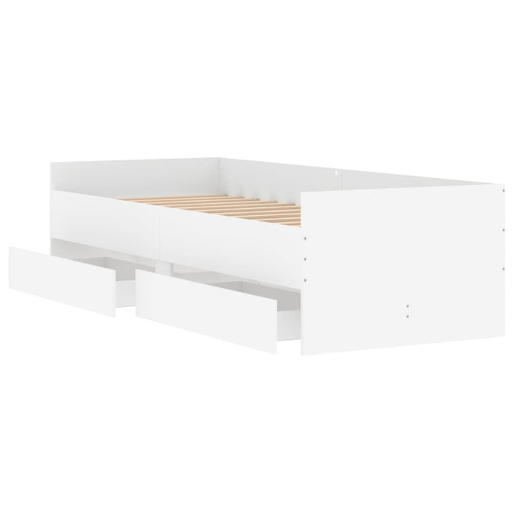 sengeramme med skuffer 90x200 cm hvid