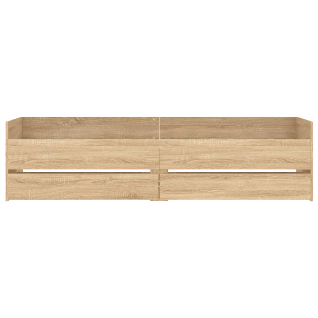 sengeramme med skuffer 100x200 cm sonoma-eg