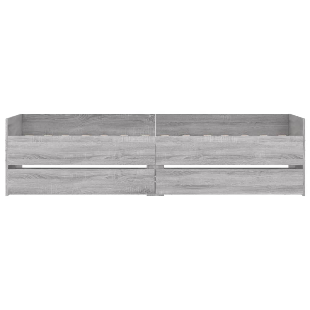 sengeramme med skuffer 90x200 cm grå sonoma-eg