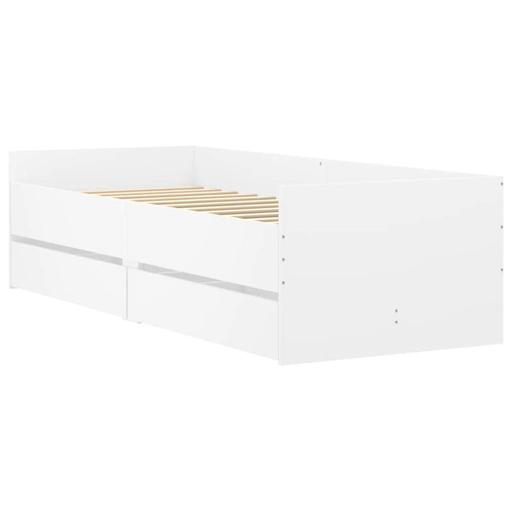 sengeramme med skuffer 90x190 cm hvid