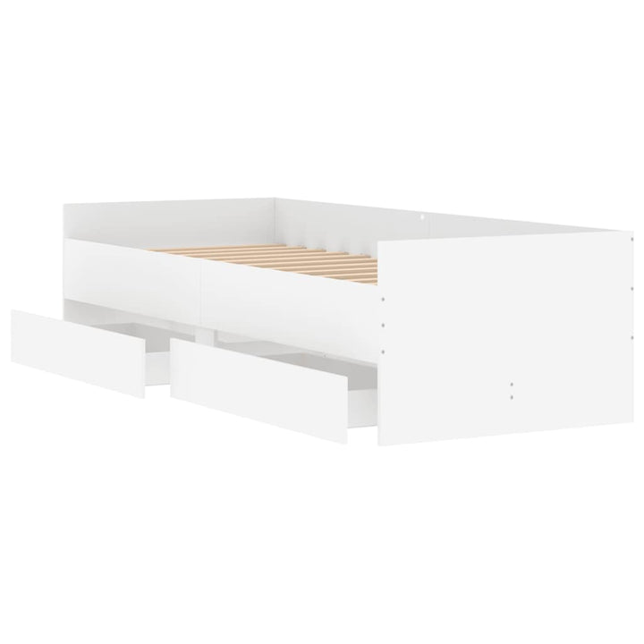sengeramme med skuffer 90x190 cm hvid