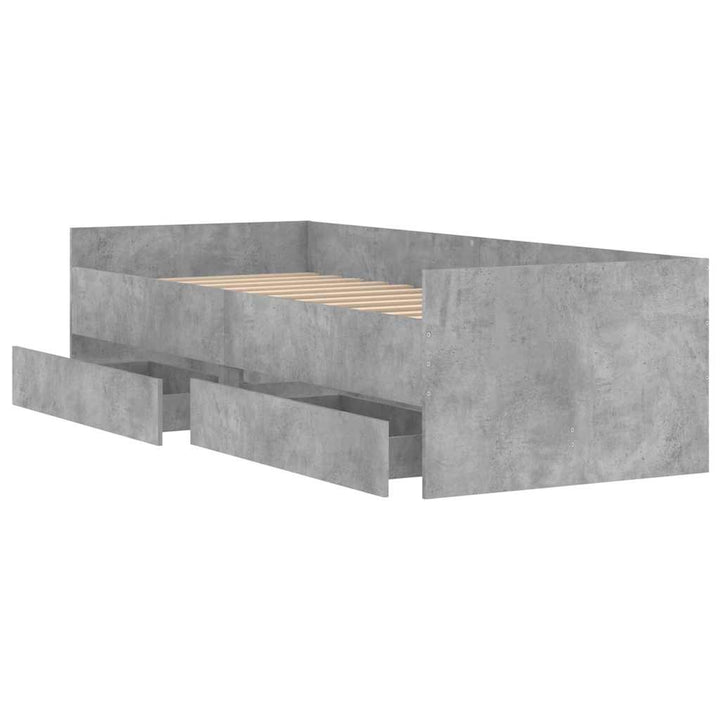 sengeramme med skuffer 90x190 cm betongrå