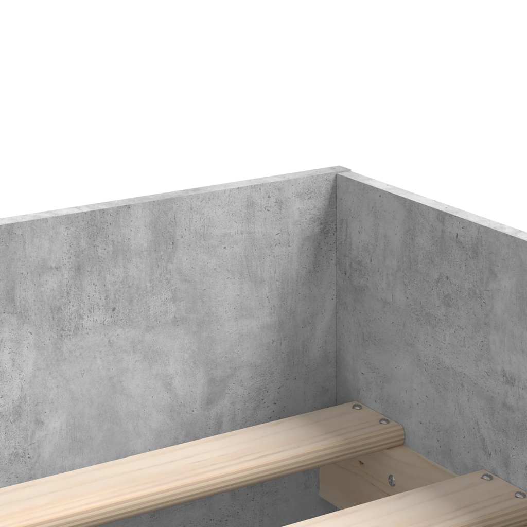 sengeramme med skuffer 90x190 cm betongrå