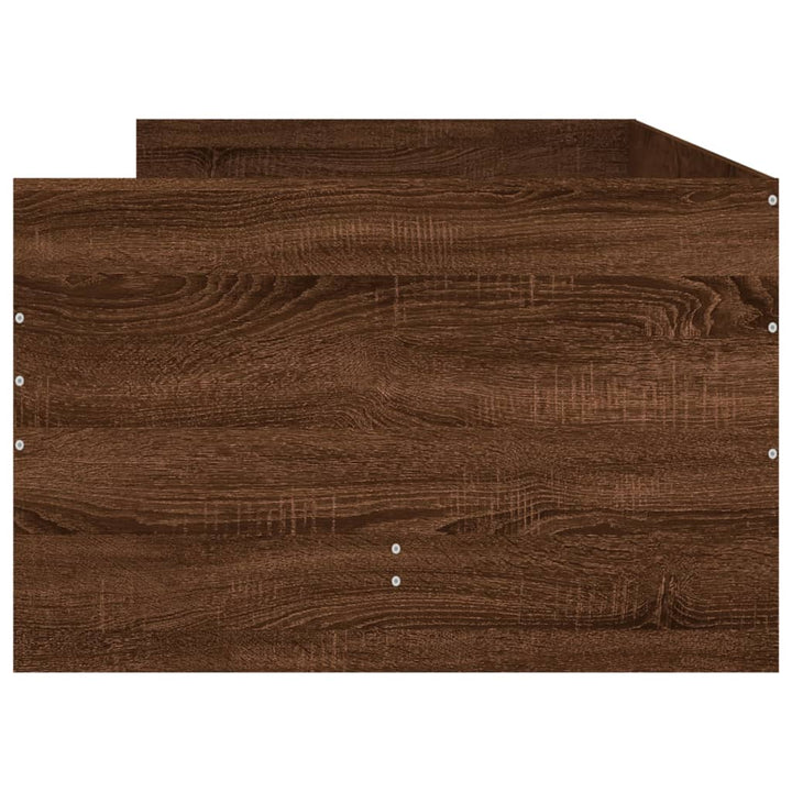 sengeramme med skuffer 90x190 cm brun egetræsfarve