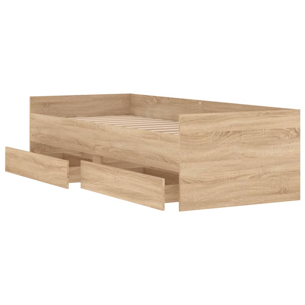 sengeramme med skuffer 75x190 cm Small Single sonoma-eg