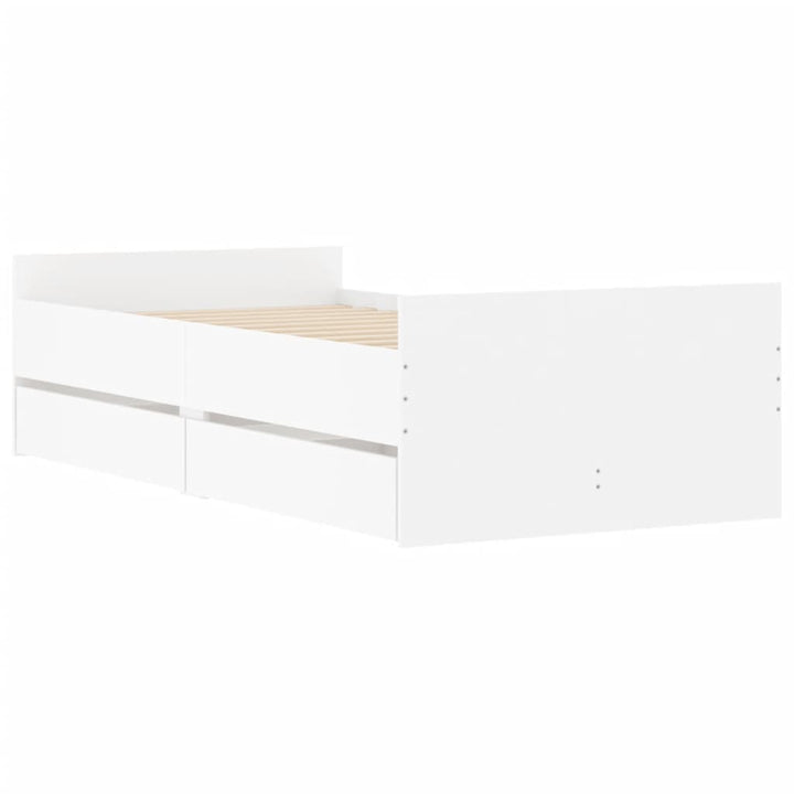 sengeramme med skuffer 90x200 cm hvid