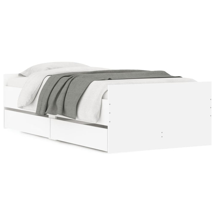 sengeramme med skuffer 90x190 cm hvid
