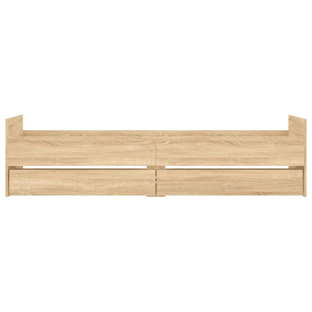 sengeramme med skuffer 90x190 cm egetræsfarve