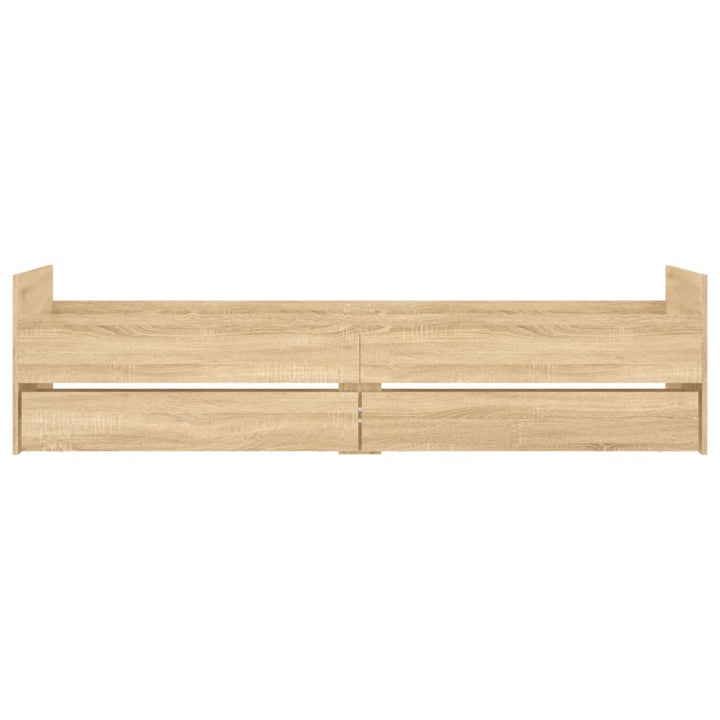 sengeramme med skuffer 90x190 cm egetræsfarve