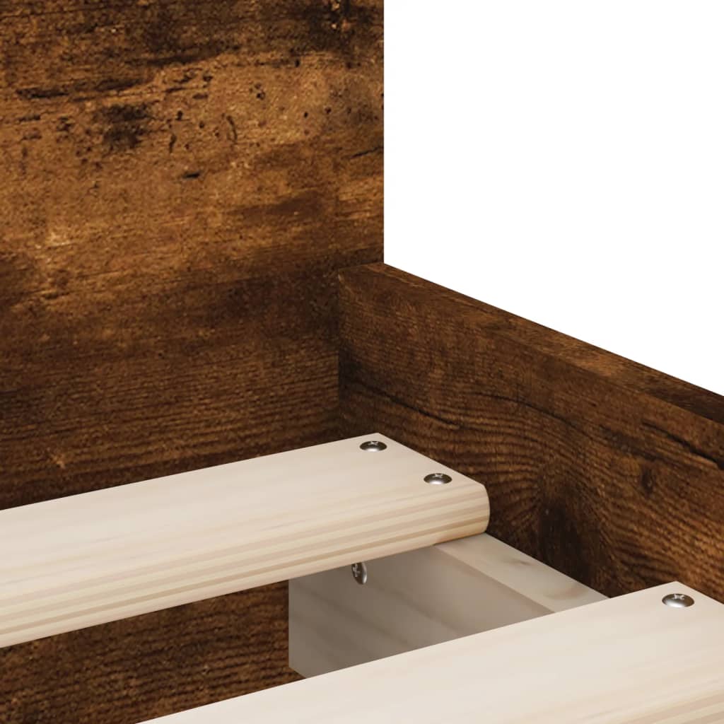sengeramme med skuffer 90x190 cm røget egetræsfarve