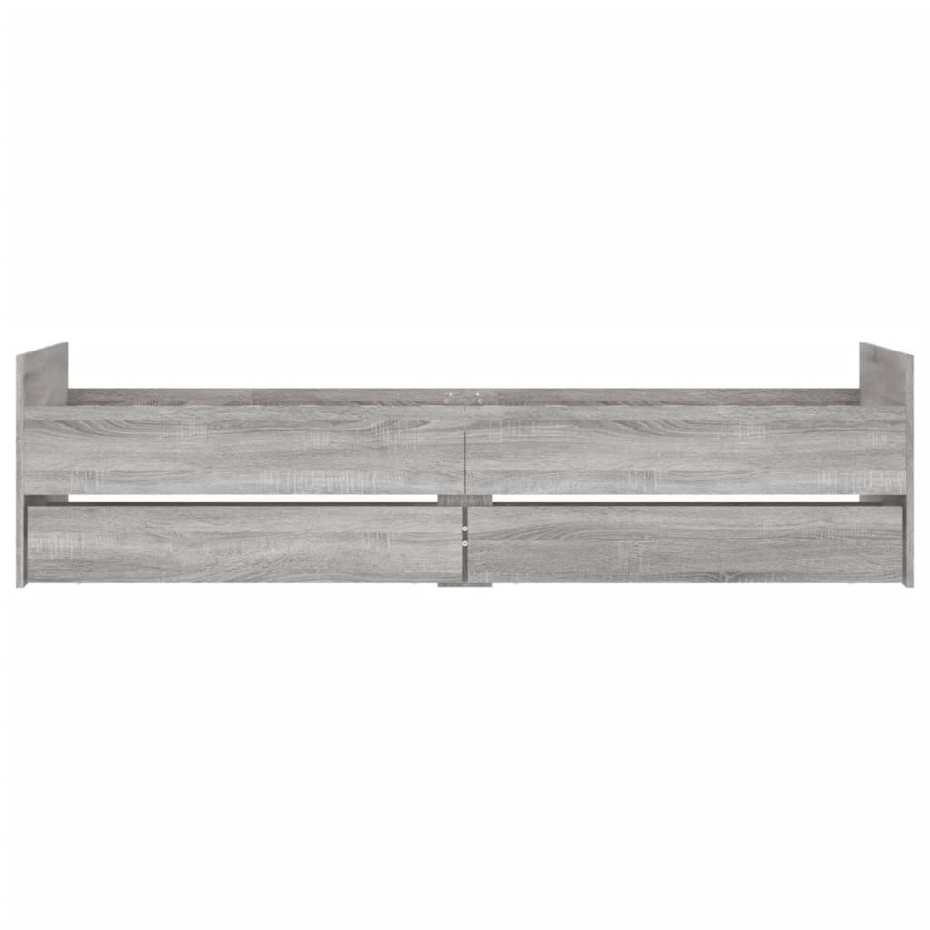 sengeramme med skuffer 90x190 cm grå sonoma-eg