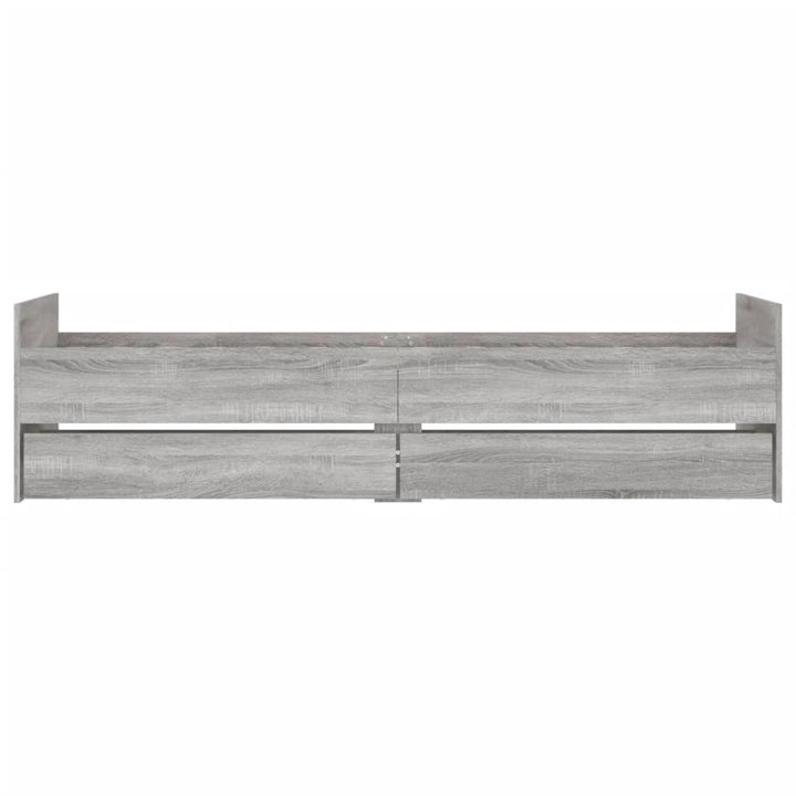 sengeramme med skuffer 90x190 cm grå sonoma-eg