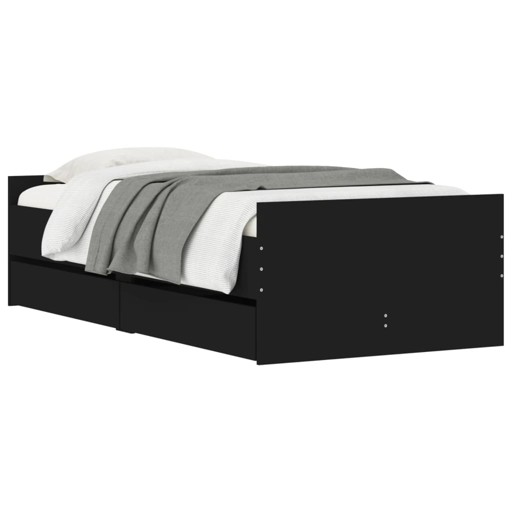 sengeramme med skuffer 75x190 cm Small Single sort
