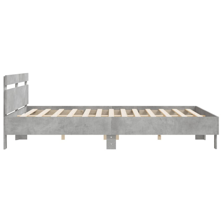 sengeramme med sengegavl 180x200 cm konstrueret træ betongrå