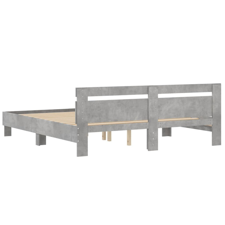 sengeramme med sengegavl 160x200 cm konstrueret træ betongrå