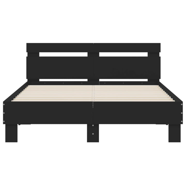 sengeramme med sengegavl 120x200 cm konstrueret træ sort