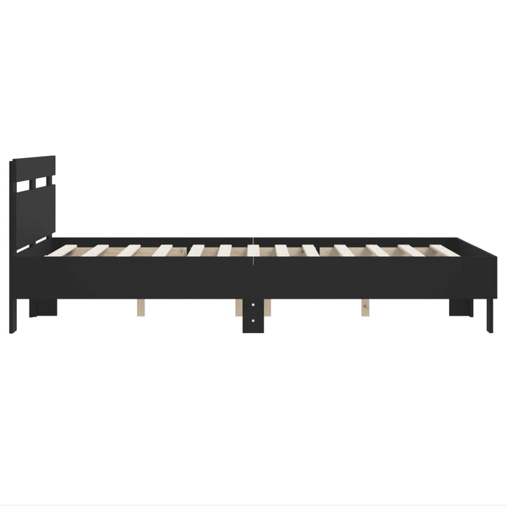 sengeramme med sengegavl 120x200 cm konstrueret træ sort