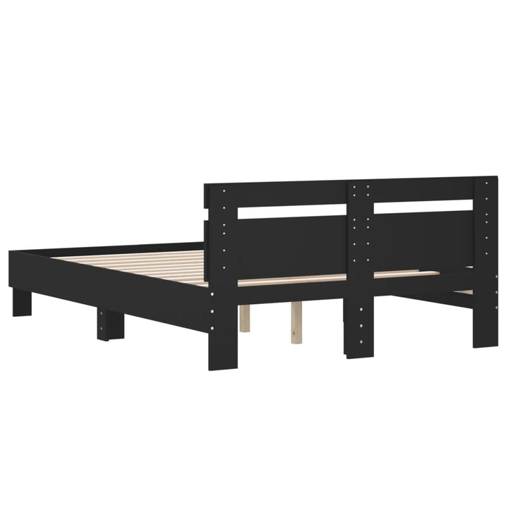 sengeramme med sengegavl 120x200 cm konstrueret træ sort
