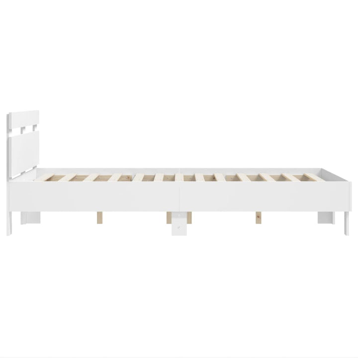 sengeramme med sengegavl 135x190 cm konstrueret træ hvid