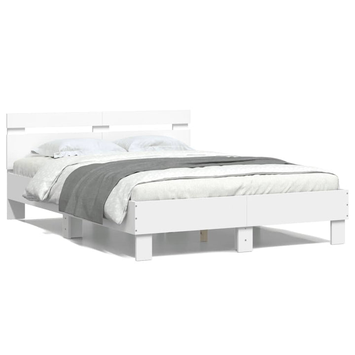 sengeramme med sengegavl 120x190 cm konstrueret træ hvid