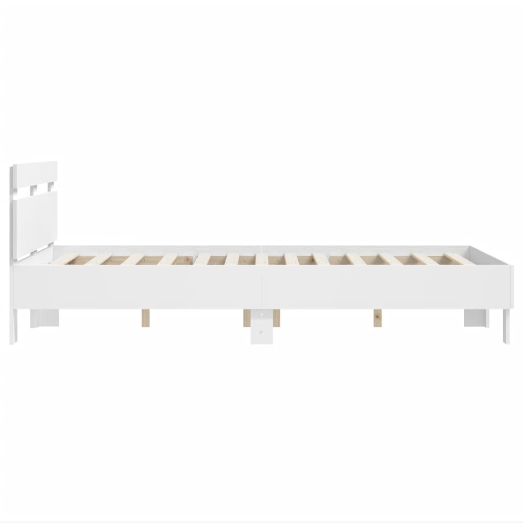 sengeramme med sengegavl 120x190 cm konstrueret træ hvid