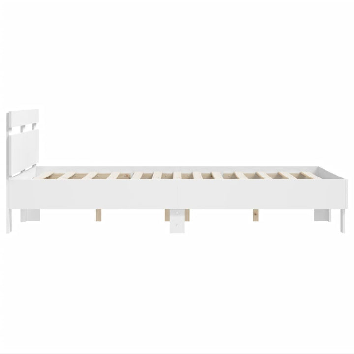 sengeramme med sengegavl 120x190 cm konstrueret træ hvid