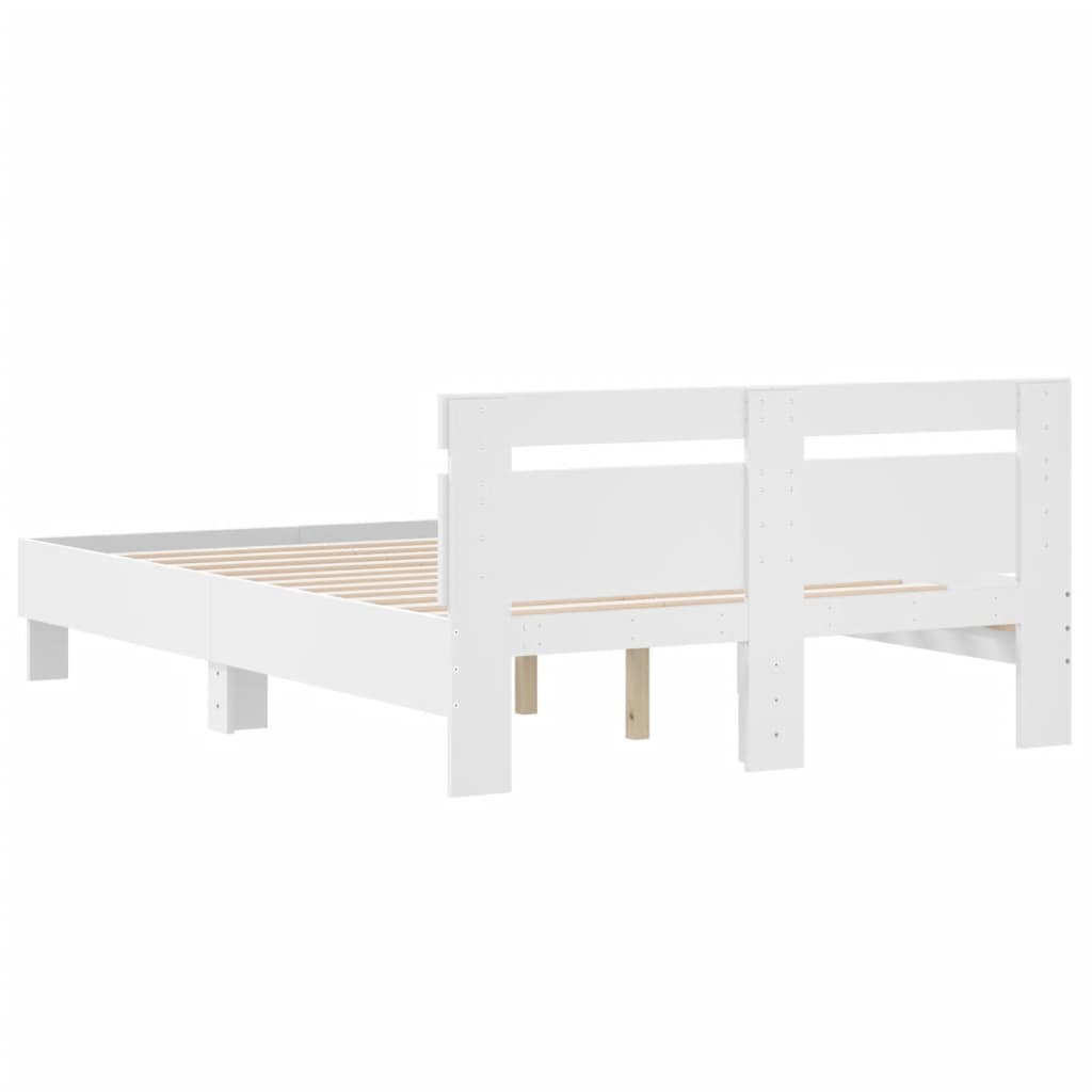 sengeramme med sengegavl 120x190 cm konstrueret træ hvid