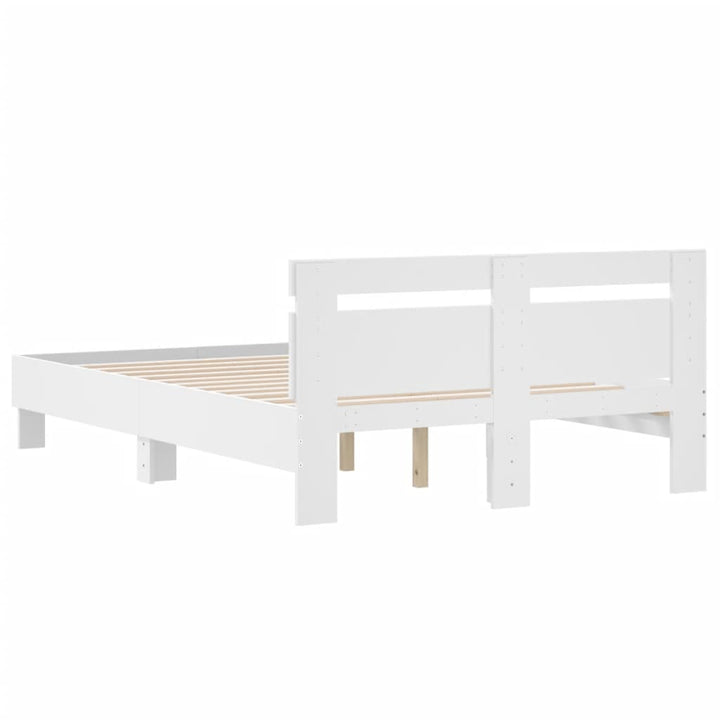 sengeramme med sengegavl 120x190 cm konstrueret træ hvid