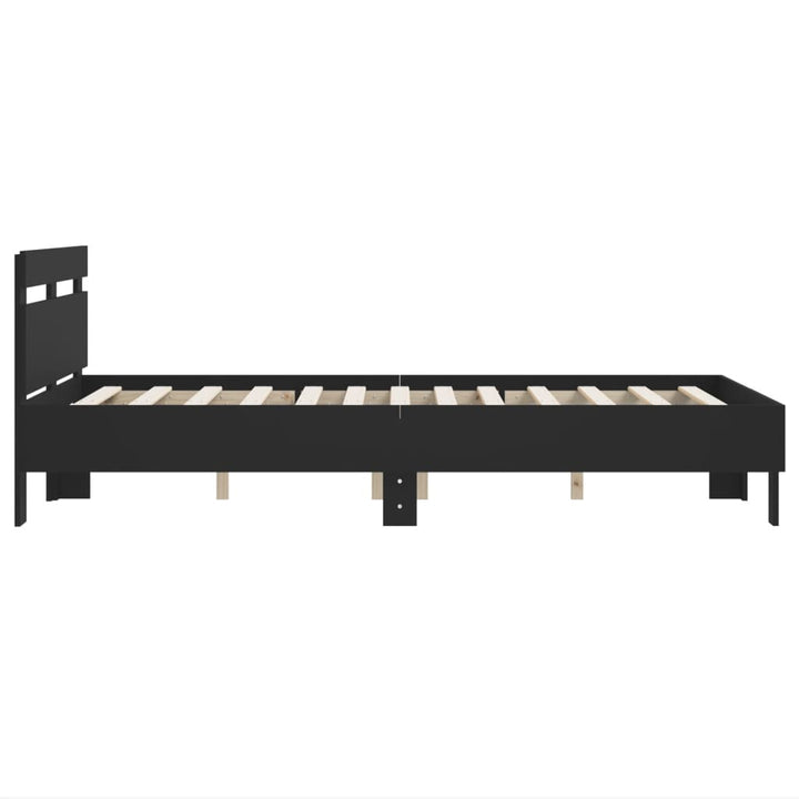 sengeramme med sengegavl 120x190 cm konstrueret træ sort