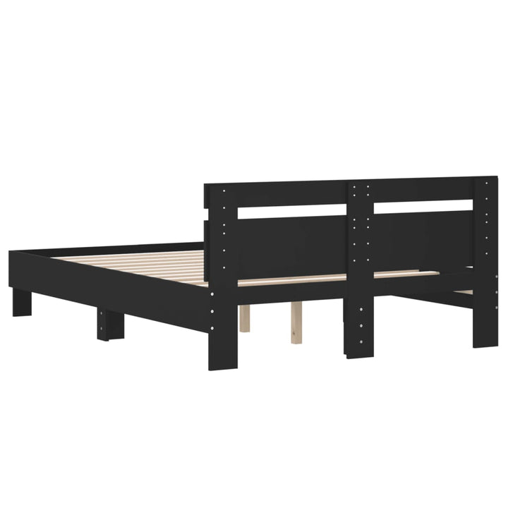 sengeramme med sengegavl 120x190 cm konstrueret træ sort