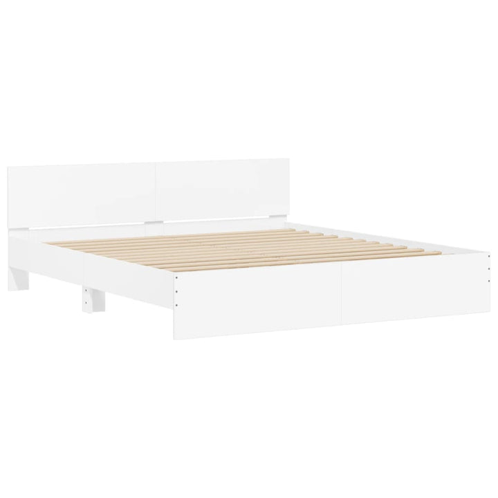 sengeramme med sengegavl 200x200 cm hvid
