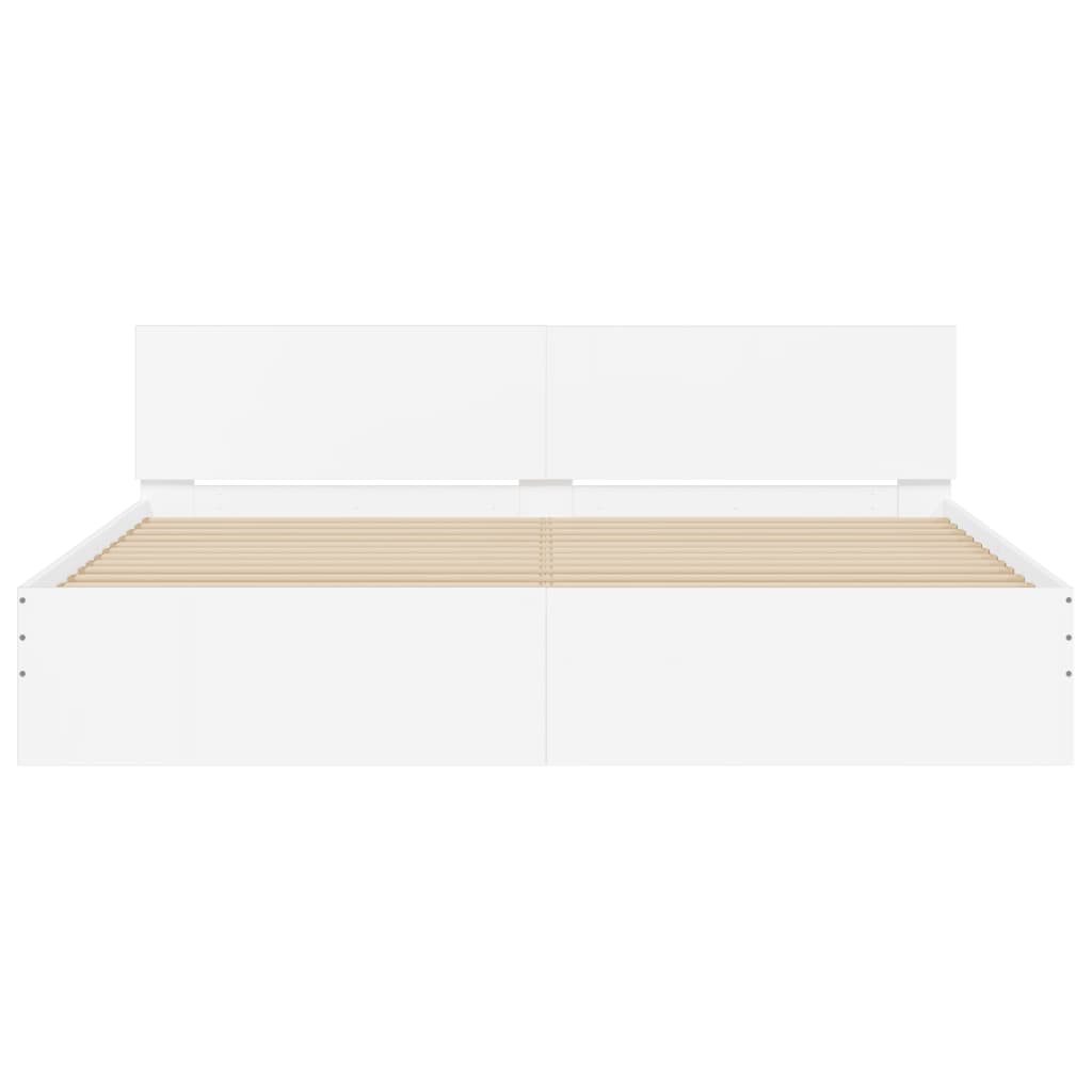 sengeramme med sengegavl 200x200 cm hvid