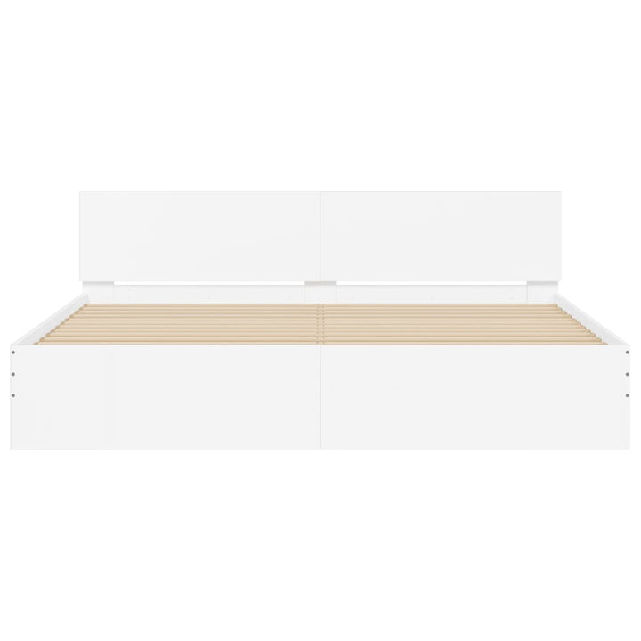 sengeramme med sengegavl 200x200 cm hvid