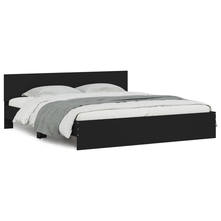 sengeramme med sengegavl 200x200 cm sort