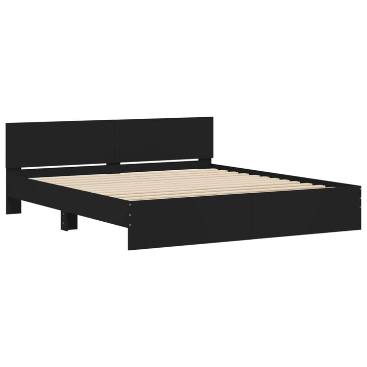 sengeramme med sengegavl 200x200 cm sort