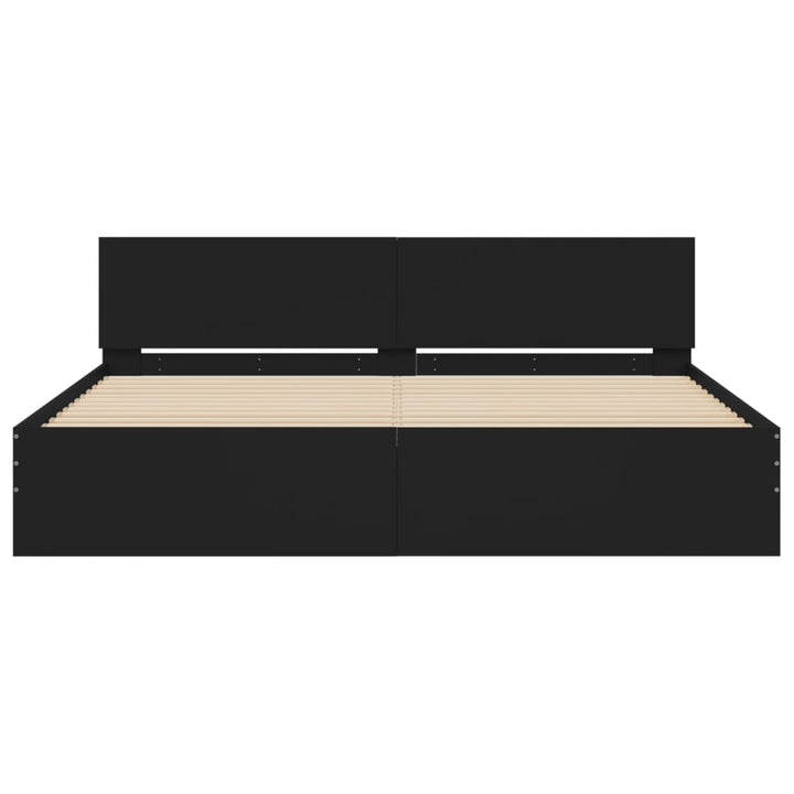 sengeramme med sengegavl 200x200 cm sort