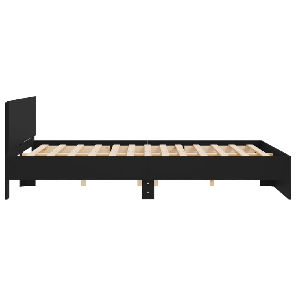 sengeramme med sengegavl 200x200 cm sort